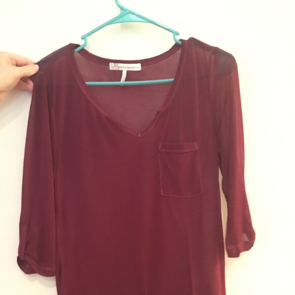 Sheer wine tunic